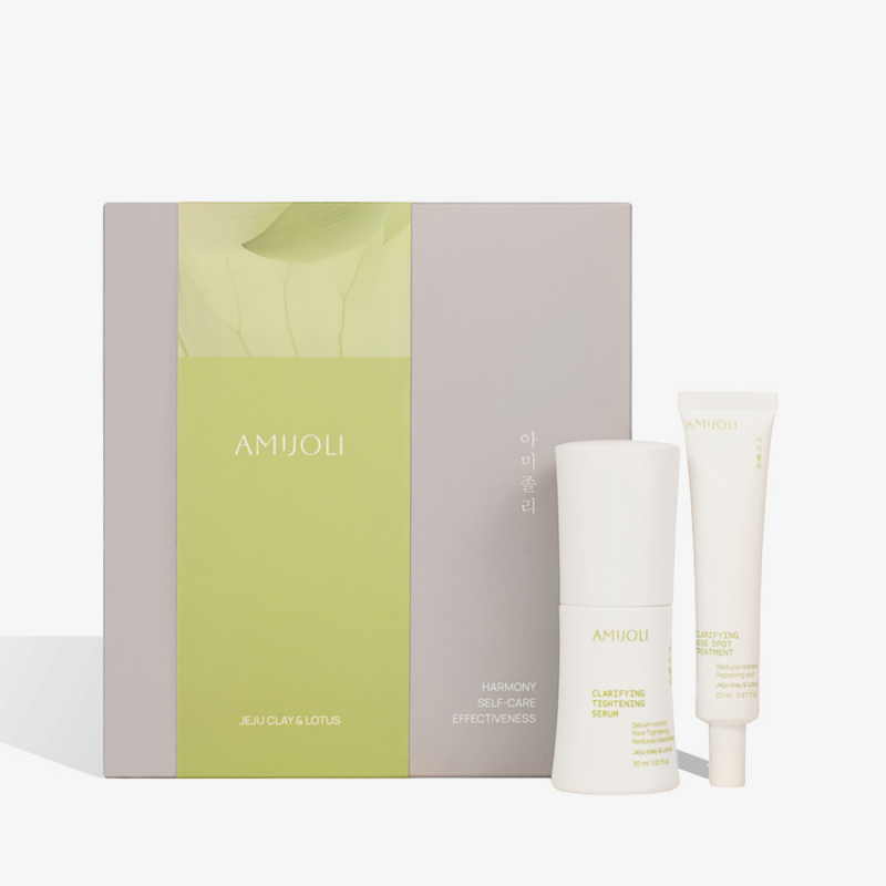 AMIJOLI Jeju Clay&Lotus Clarifying Набор: сыворотка для лица, гель для точеного применения 30мл+20мл