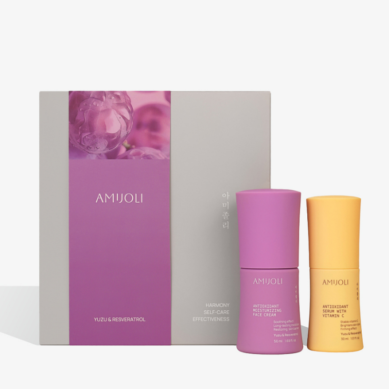 AMIJOLI Yuzu&Resveratrol Antioxidant Набор: сыворотка для лица, крем для лица 30мл+50мл