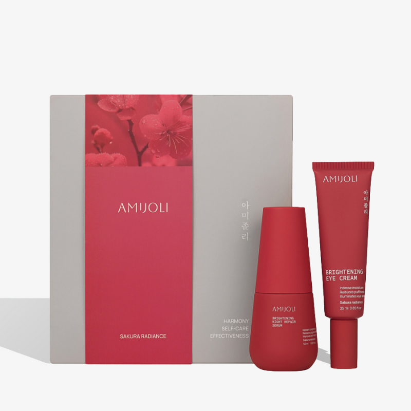 AMIJOLI Sakura Radiance Набор: Ночная сыворотка для лица, Крем для глаз 50мл+25мл